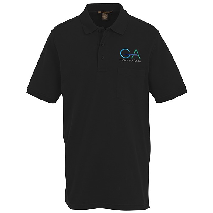 Custom Harriton Valiant Cotton Snag Protect Pocket Polo