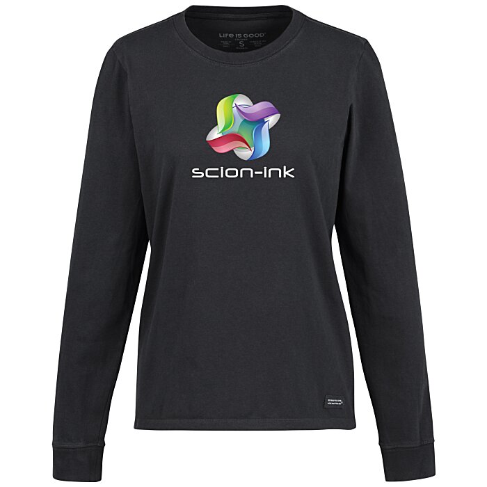 Custom Life is Good Crusher Long Sleeve Tee - Ladies' - Full Colour