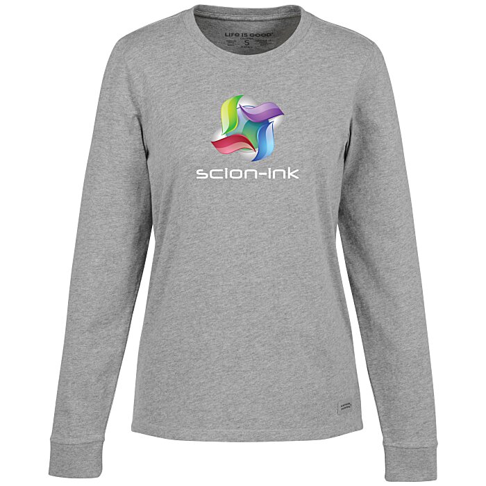 Custom Life is Good Crusher Long Sleeve Tee - Ladies' - Full Colour