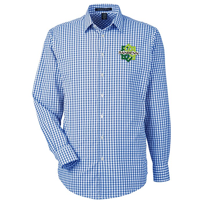 Custom Crownlux Performance Gingham Shirt - Men's
