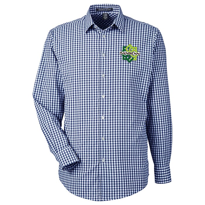 Custom Crownlux Performance Gingham Shirt - Men's