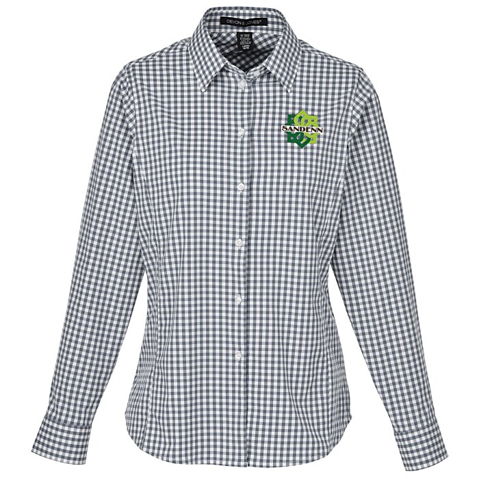 Custom Crownlux Performance Gingham Shirt - Ladies'