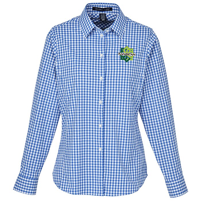 Custom Crownlux Performance Gingham Shirt - Ladies'