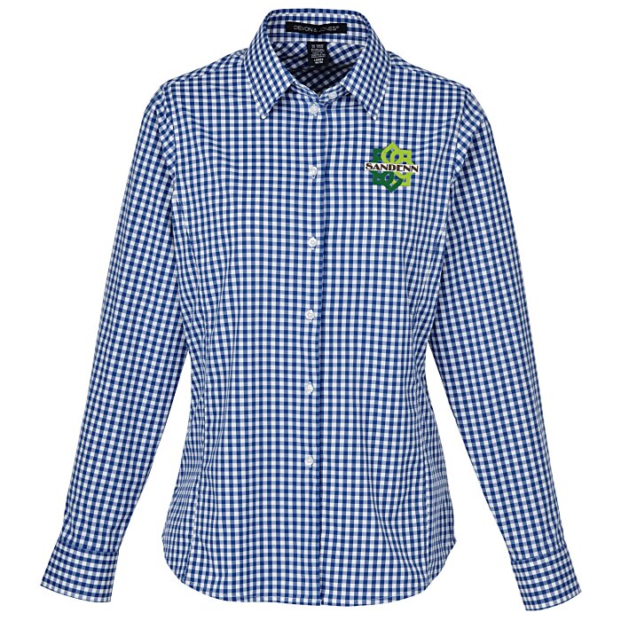 Custom Crownlux Performance Gingham Shirt - Ladies'