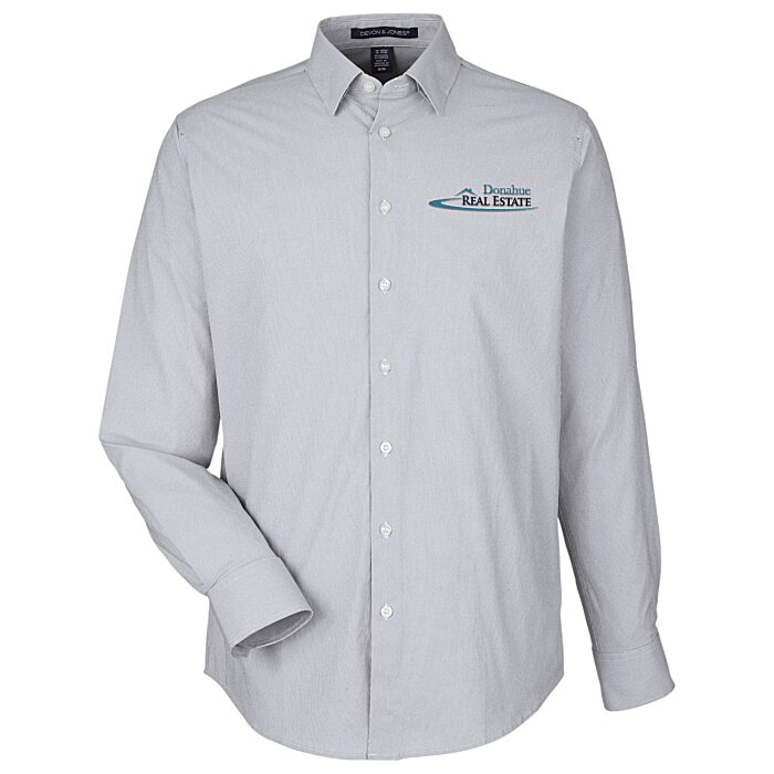 Custom Crownlux Performance Microstripe Shirt - Men's