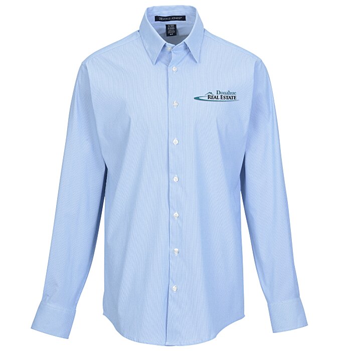Custom Crownlux Performance Microstripe Shirt - Men's