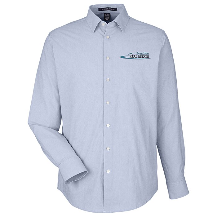 Custom Crownlux Performance Microstripe Shirt - Men's
