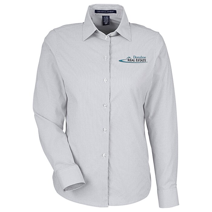 Custom Crownlux Performance Microstripe Shirt - Ladies'