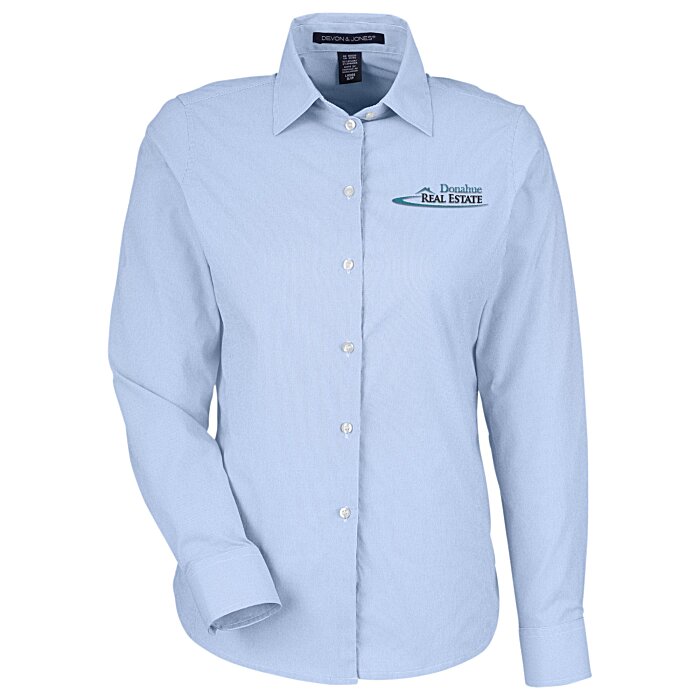 Custom Crownlux Performance Microstripe Shirt - Ladies'