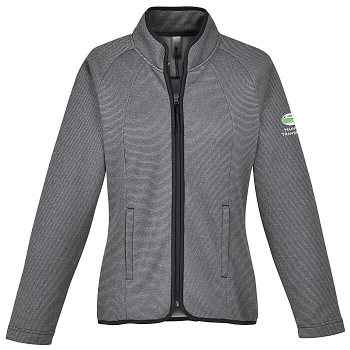 Custom Venture Heathered Stripe Full-Zip - Ladies'