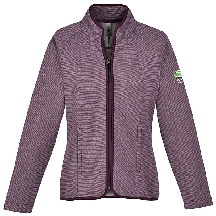 Custom Venture Heathered Stripe Full-Zip - Ladies'
