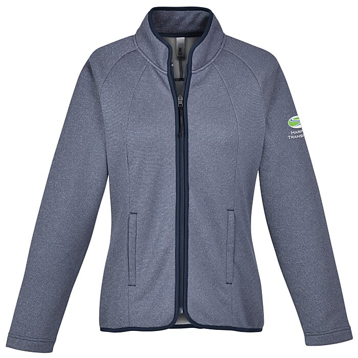Custom Venture Heathered Stripe Full-Zip - Ladies'