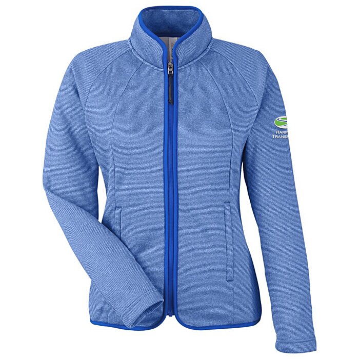 Custom Venture Heathered Stripe Full-Zip - Ladies'