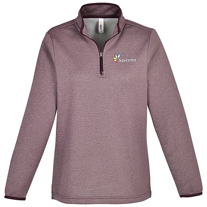 Custom Venture Heathered Stripe 1/4-Zip Pullover - Ladies'