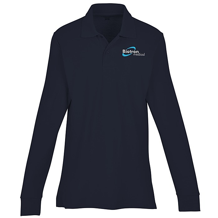 Custom Palo Cotton Pique Long Sleeve Polo - Men's