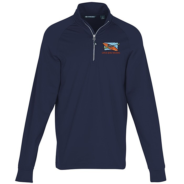 Custom Cutter & Buck Adapt Knit Stretch 1/4-Zip Pullover - Men's