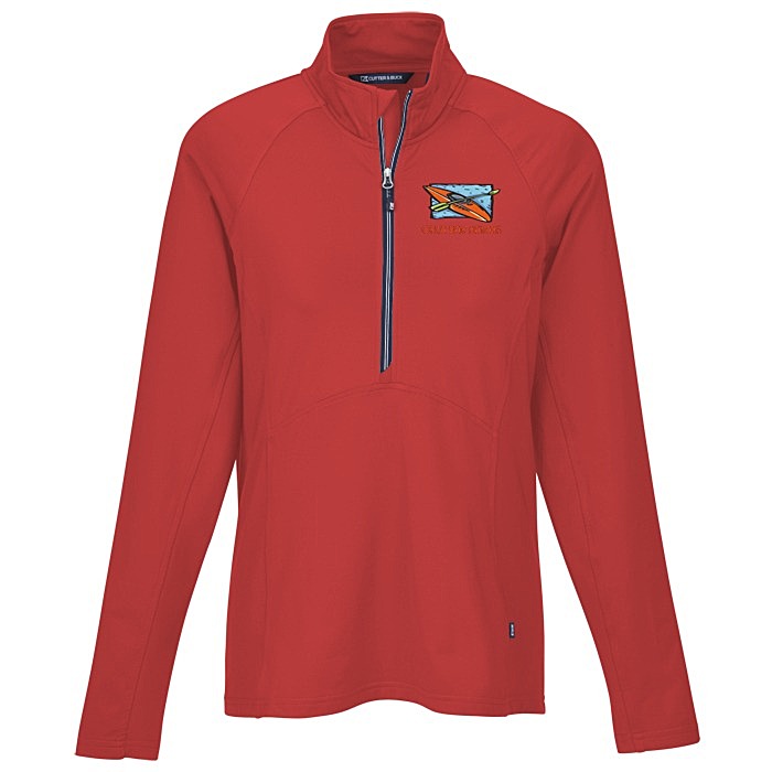 Custom Cutter & Buck Adapt Knit Stretch Half-Zip Pullover - Ladies'
