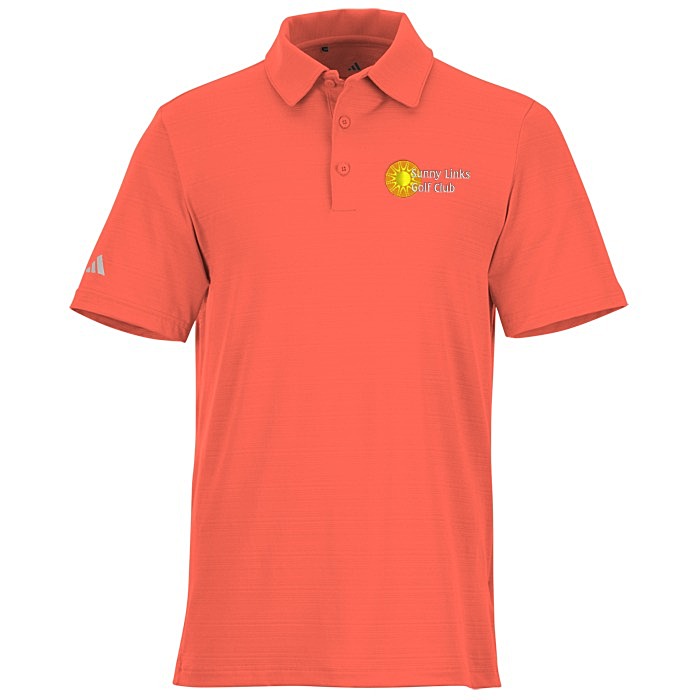 Custom adidas Textured Stripe Polo - Men's