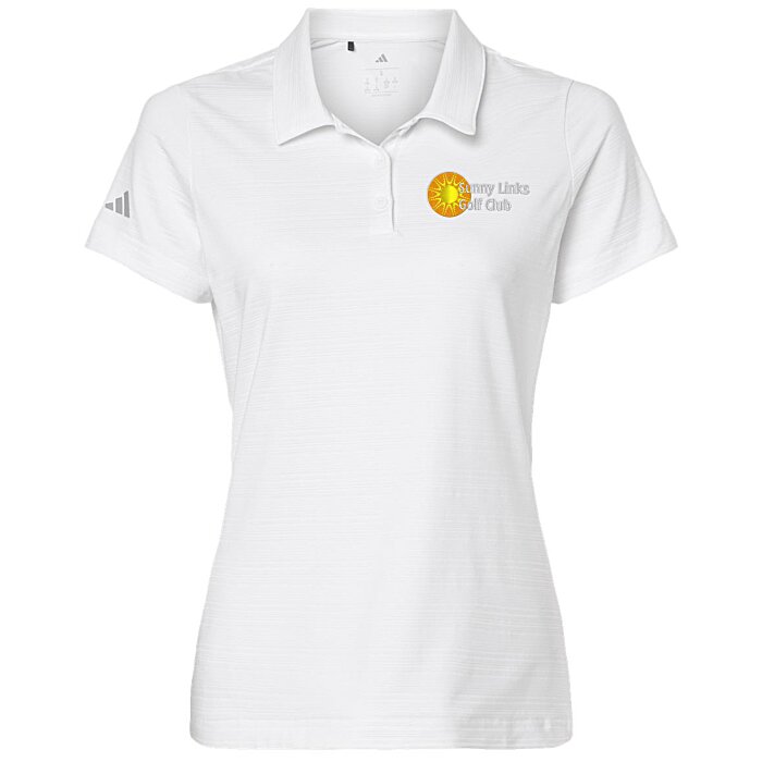Custom adidas Textured Stripe Polo - Ladies'