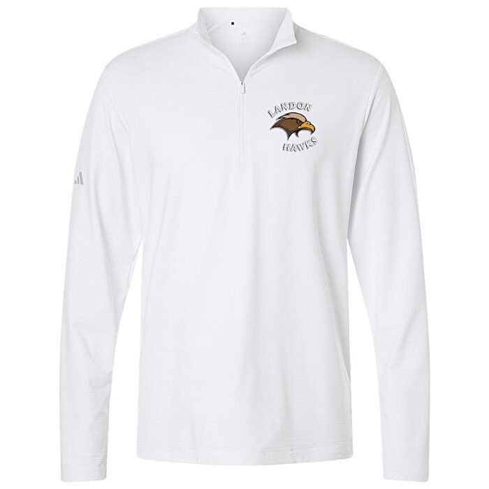 Custom adidas Textured Stripe 1/4-Zip Pullover - Men's
