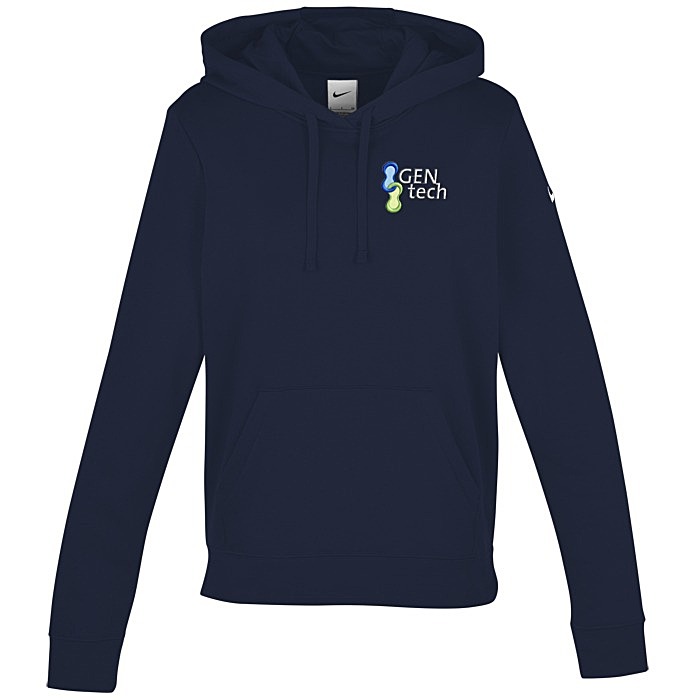 Custom Nike Club Fleece Sleeve Swoosh Pullover Hoodie - Ladies'