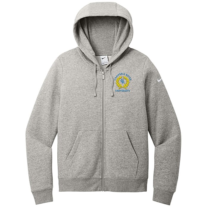 Custom Nike Club Fleece Sleeve Swoosh Full-Zip Hoodie - Ladies'