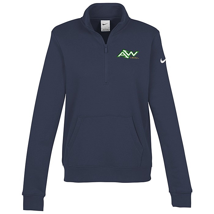 Custom Nike Club Fleece Sleeve Swoosh 1/2-Zip Pullover - Ladies'