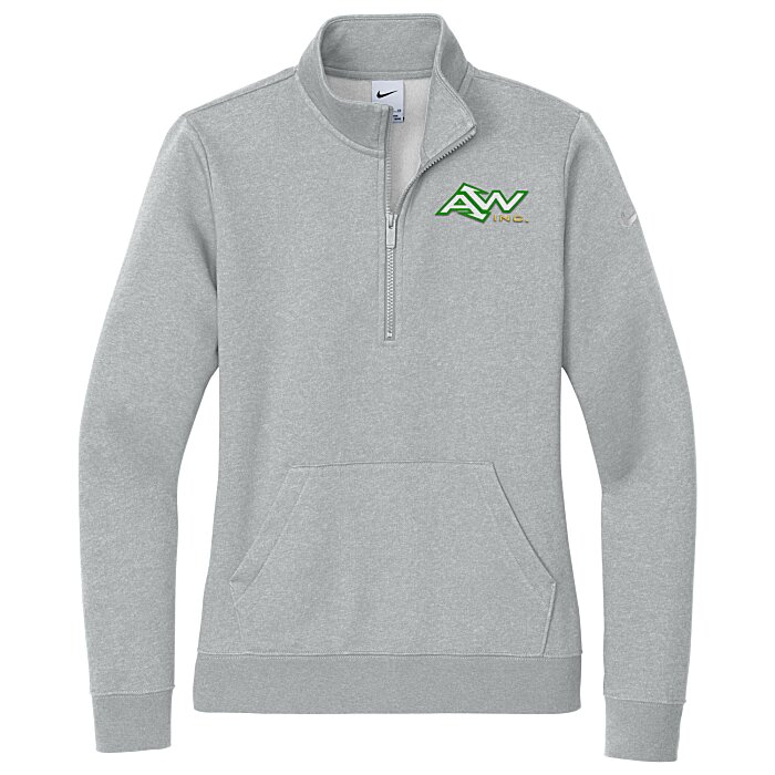 Custom Nike Club Fleece Sleeve Swoosh 1/2-Zip Pullover - Ladies'
