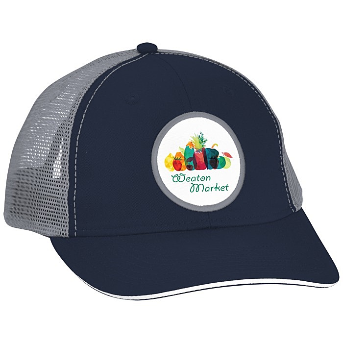 Custom Roadster Sandwich Bill Trucker Cap - Full Colour Patch
