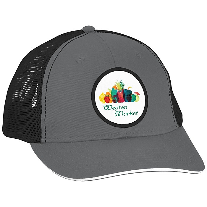 Custom Roadster Sandwich Bill Trucker Cap - Full Colour Patch