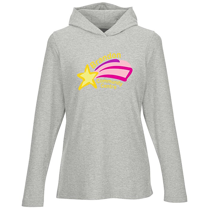 Custom Wellable Long Sleeve Hooded T-Shirt - Ladies\u0026#039;