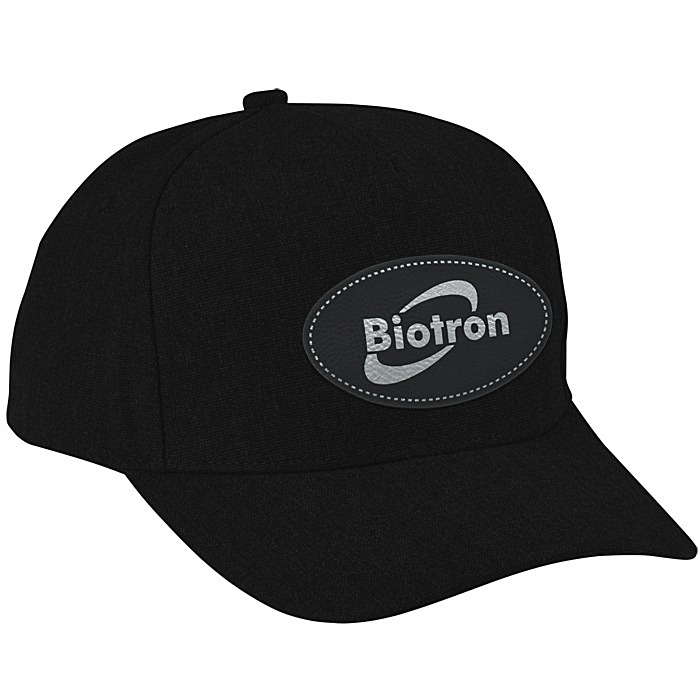 Custom Canvas Five Panel Snapback Cap - Laser Engraved Patch