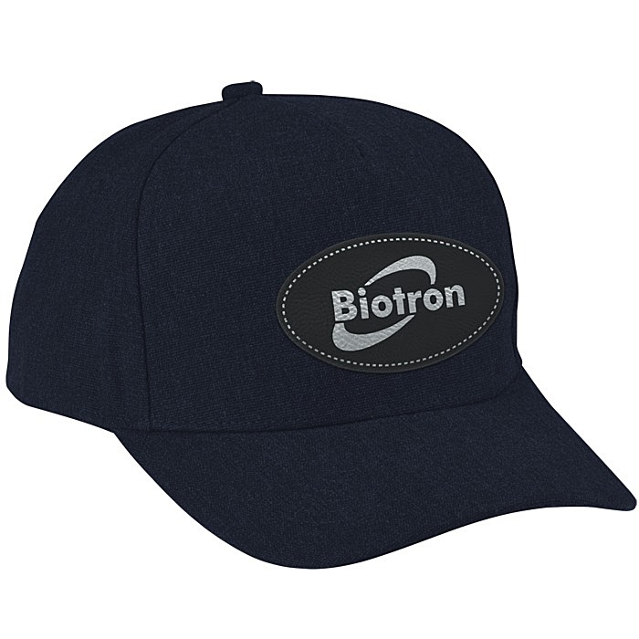 Custom Canvas Five Panel Snapback Cap - Laser Engraved Patch