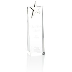 Custom Silver Star Crystal Award