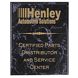 Custom Marbleized Wood Plaque - 10