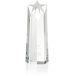 Custom Crystal Star Obelisk Award - 10 inches
