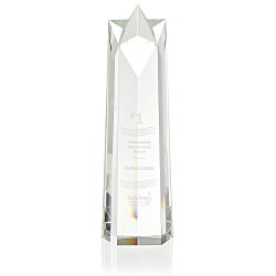 Custom Crystal Star Obelisk Award - 12 inches