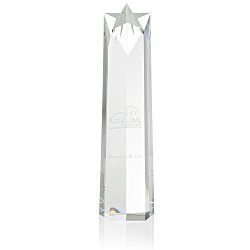 Custom Crystal Star Obelisk Award - 14 inches