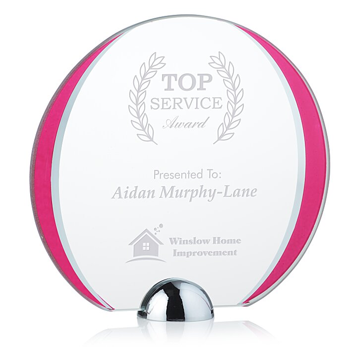 Custom Cardinal Starfire Award - 6 inches