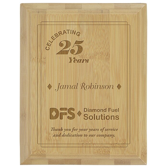 Custom Prosperity Bamboo Plaque - 9 inches x 7 inches