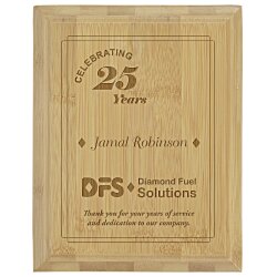 Custom Prosperity Bamboo Plaque - 9 inches x 7 inches