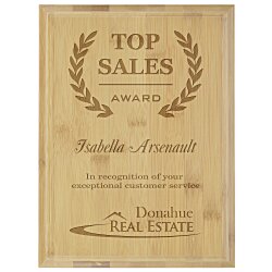Custom Prosperity Bamboo Plaque - 12 inches x 9 inches
