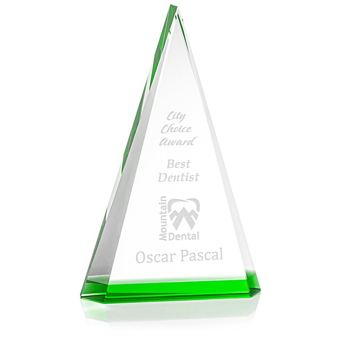Custom Trig Crystal Award - 8 inches