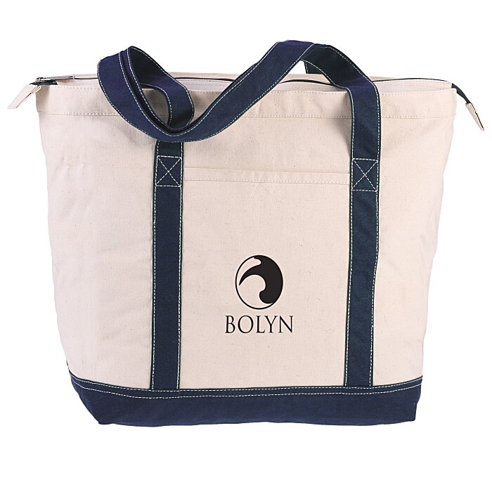 Custom Two-Tone Gusseted Tote Bag