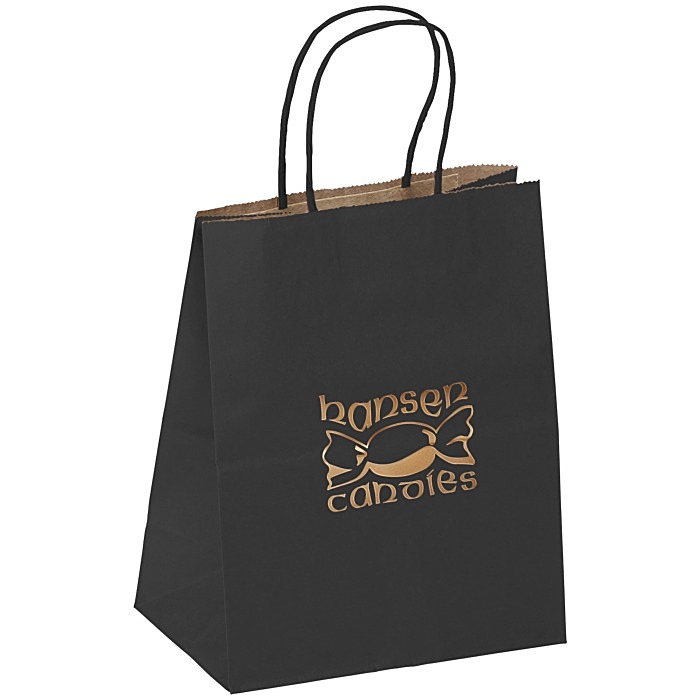 Custom Matte Shopping Bag - 9 3/4 inches x 7 3/4 inches