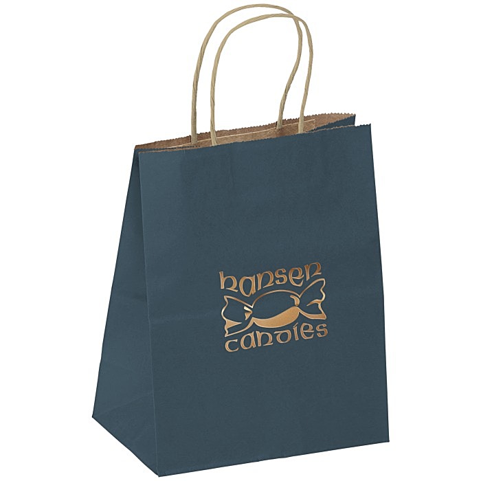 Custom Matte Shopping Bag - 9 3/4 inches x 7 3/4 inches