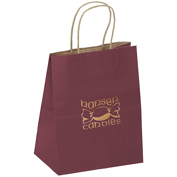 Custom Matte Shopping Bag - 9 3/4 inches x 7 3/4 inches