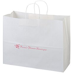 Custom Kraft Paper White Shopping Bag - 12