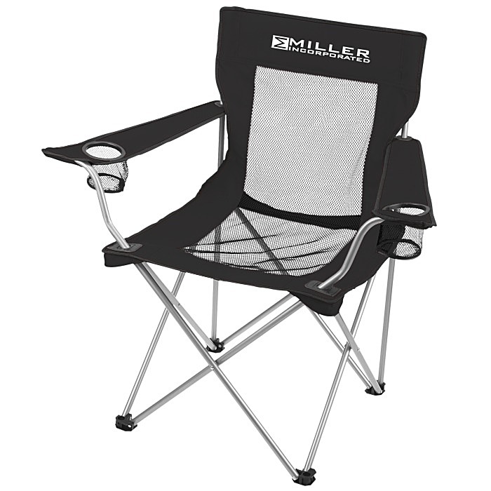 Custom Mesh Folding Chair with Carrying Bag