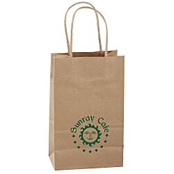 Custom Kraft Paper Brown Shopping Bag - 8 inches x 5 1/2 inches